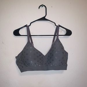 Grey polka dot bra